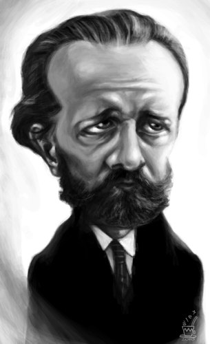 Cartoon: TCHAIKOVSKY (medium) by ALEX gb tagged pyotr,ilyich,tchaikovsky,composer,music,classical,russian