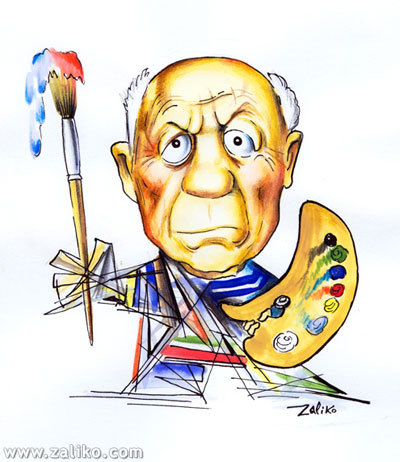 Cartoon: Pablo Picasso (medium) by zaliko tagged pablo,picasso