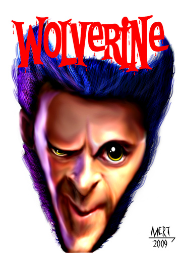 Cartoon: WOLVERINE (medium) by MERT_GURKAN tagged wolverine,famous,portrait,caricature