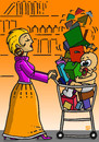 Cartoon: 7-77_2 (small) by MERT_GURKAN tagged woman,shopping,baby,caricature