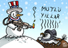 Cartoon: SNOWMAN (small) by MERT_GURKAN tagged caricature,snowman