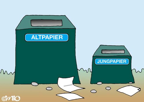Cartoon: Altpapier (medium) by MiO tagged altpapier,mio,jung,papier,recycling