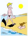 Cartoon: Adaptation (small) by Salas tagged duck,beach,sea,foot,feet,