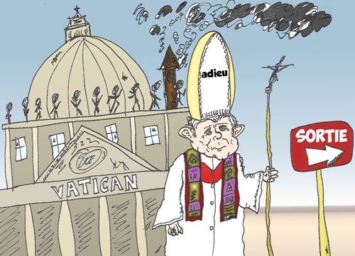 Cartoon: Benoit XVI quitte le Vatican (medium) by BinaryOptions tagged pape,benoit,vatican,quitte,option,binaire,options,binaires,optionsclick,caricature,dessin,comique,news,infos,nouvelles,actualites,editorial