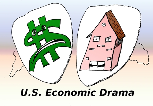 Cartoon: US Economic Data caricature (medium) by BinaryOptions tagged usd,housing,financial,business,editorial,cartoon,caricature,economic,optionsclick,trading,options,trader,option,binary