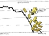 Cartoon: Falling Gold caricature (small) by BinaryOptions tagged gold,bullion,value,price,fall,drop,binary,option,options,trade,trading,optionsclick,editorial,cartoon,caricature,financial,economic,business,news,economy