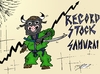 Cartoon: Record Stock Samurai (small) by BinaryOptions tagged optionsclick,option,binaire,options,binaires,taureau,samurai,hausse,record,stock,actif,action,asie,asiatique,art,caricature,comique,webcomic,financier,affaire,news,infos,actualites,nouvelles,trader,trading,investir,investissement