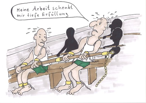 Cartoon: Erfüllung (medium) by heike gerber tagged arbeit,positives,denken
