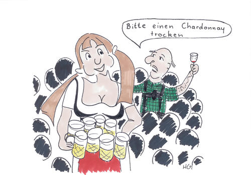 Cartoon: neulich auf dem Oktoberfest (medium) by heike gerber tagged oktoberfest,alkohol,wein,bier,bayern,münchen