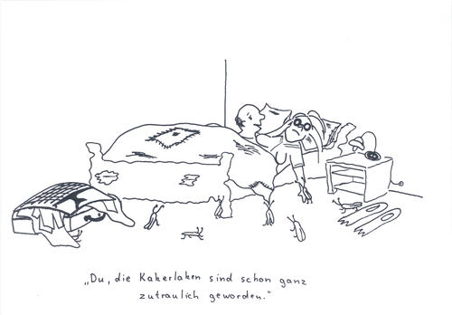 Cartoon: Urlaubsidylle (medium) by heike gerber tagged insekten,kakerlaken,urlaub,hotel,reise
