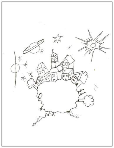 Cartoon: myworld (medium) by KatrinKaciOui tagged planet,stern,sonne,mond,sterne,kinder,drachenfliegen,häuser,vögel,kinderzimmer,shop,karte