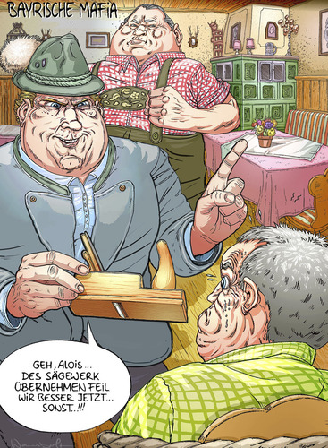 Cartoon: Bayrische Mafia (medium) by wambolt tagged humor,satire,cartoon,people