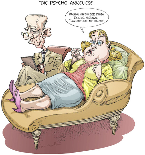 Cartoon: Die Psycho Anneliese (medium) by wambolt tagged humor,cartoon,satire,neurosen