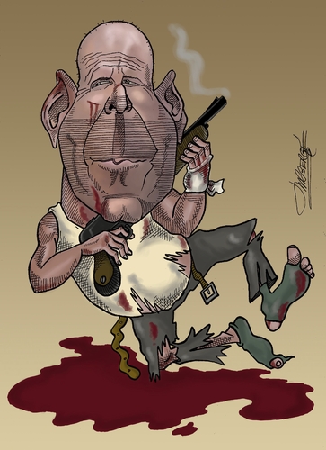 Cartoon: Bruce Willis (medium) by Berge tagged caricature,american,actor