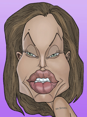 Cartoon: Angelina Jolie (medium) by Berge tagged caricatures