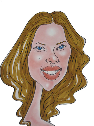 Cartoon: Scarlet Johansson pastel (medium) by Berge tagged sacarlet,johansson,pastel,colour,caricature