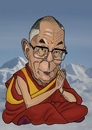 Cartoon: Dalai Lama (small) by Berge tagged caricature,tibetan,leader