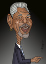 Cartoon: Morgan Freeman (small) by Berge tagged carucature,american,actor