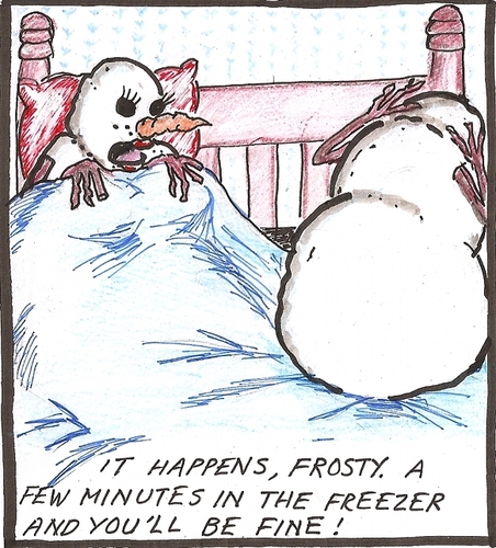 Cartoon: When snowmen get ED (medium) by tixrus tagged erectile,dysfunction,snowman,refreeze,freezer