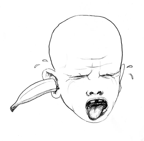 Cartoon: Banana Ear (medium) by vokoban tagged pen,and,ink,doodle,drawing,scribble,pencil