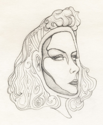 Cartoon: queen (medium) by vokoban tagged drawing,pencil,doodle,scribble,queen,woman