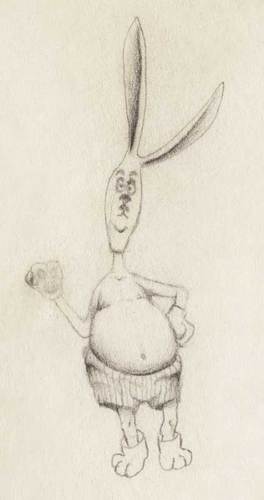 Cartoon: Rabbit Man (medium) by vokoban tagged pen,and,ink,doodle,drawing,scribble,pencil
