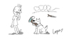 Cartoon: Untrained Dog (small) by Lopes tagged dog stick throwing leg park