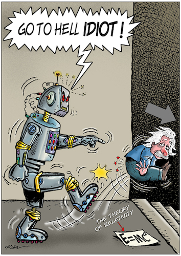 Cartoon: Albert Einstein today - Ridha (medium) by Ridha Ridha tagged einstein,job,robot,idiot