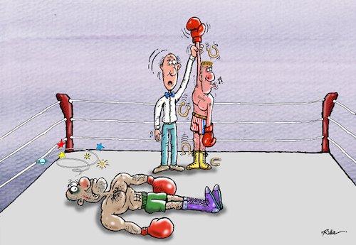 Cartoon: Fraud - Ridha Ridha (medium) by Ridha Ridha tagged boxing,racism,fraud,villainy,ridha