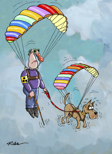 Cartoon: Parachute 2 (medium) by Ridha Ridha tagged ridha,cartoon,fallschirm,parachute