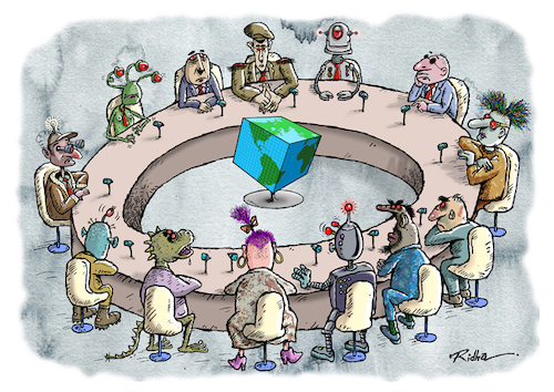 Cartoon: The United Nations in 3016 (medium) by Ridha Ridha tagged the,united,nations,cartoon,ridha