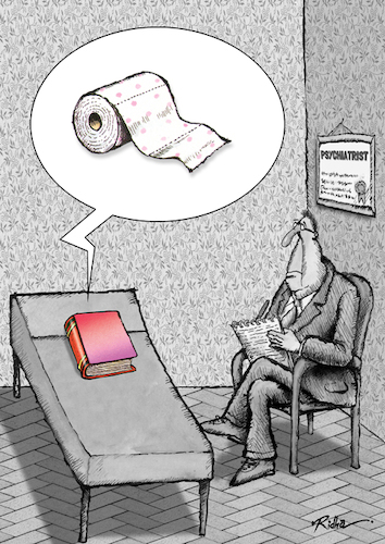 Cartoon: This is my future - Ridha H. Rid (medium) by Ridha Ridha tagged book,psychiatrist,sufferin,toilet,paper