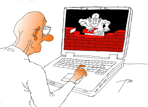 Cartoon: File-wall (medium) by tunin-s tagged filewall
