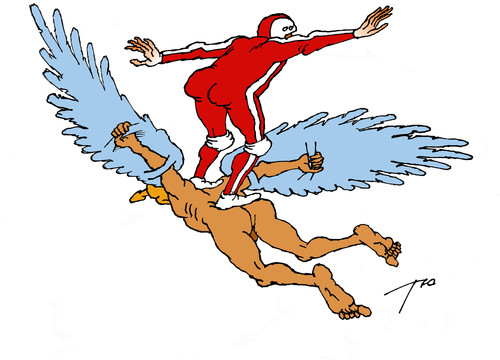 Cartoon: Icarus-board (medium) by tunin-s tagged skyboard