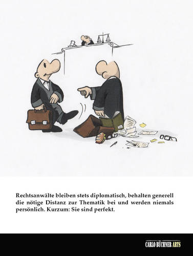 Cartoon: Anwälte (medium) by Carlo Büchner tagged tasche,robe,richter,saal,gericht,justiz,jura,rechtsanwalt,ärger,kindisch,carlo,büchner,arts