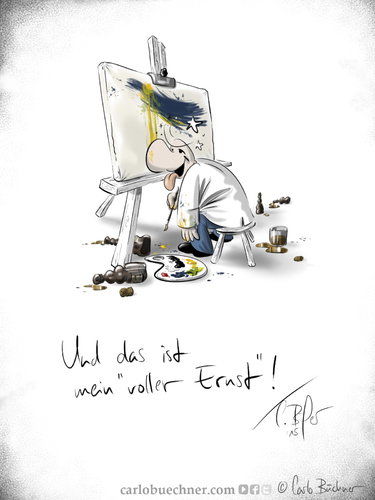 Cartoon: Mein voller Ernst! (medium) by Carlo Büchner tagged ray,2015,ernst,max,carlo,büchner,arts,satire,wortspiel,drunken,alkohol,malerei,painting,joke,pinsel,cartoon