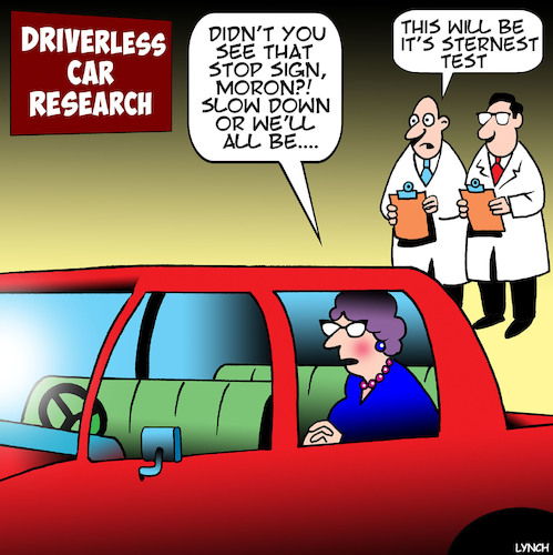 Cartoon: Backseat driver (medium) by toons tagged driverless,cars,backseat,driver,auto,research,stern,test,driverless,cars,backseat,driver,auto,research,stern,test