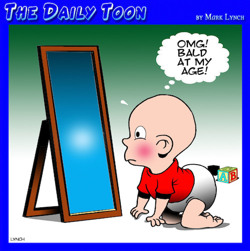 Cartoon: Baldness (medium) by toons tagged balding,bald,babies,hair,balding,bald,babies,hair