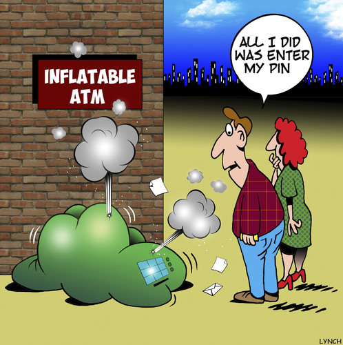 Cartoon: Banking cartoon (medium) by toons tagged atm,machine,pin,numbers,balloons,atm,machine,pin,numbers,balloons