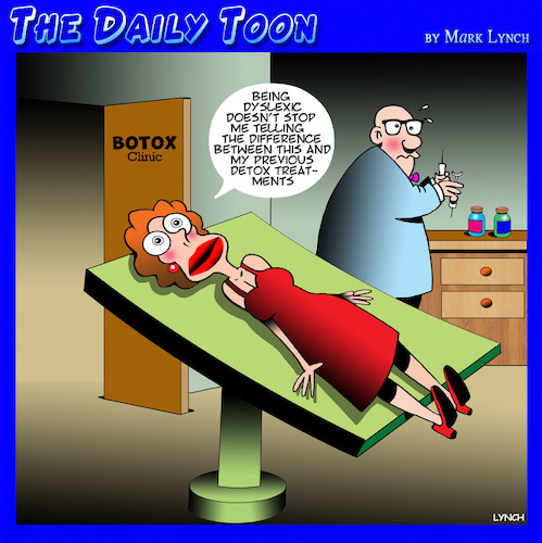 Cartoon: Botox (medium) by toons tagged botox,dyslexia,detox,surgical,procedure,health,and,beauty,botox,dyslexia,detox,surgical,procedure,health,and,beauty