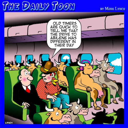 Cartoon: Cattle drive (medium) by toons tagged cattle,drive,airplane,travel,cows,steers,animals,rustlers,cattle,drive,airplane,travel,cows,steers,animals,rustlers