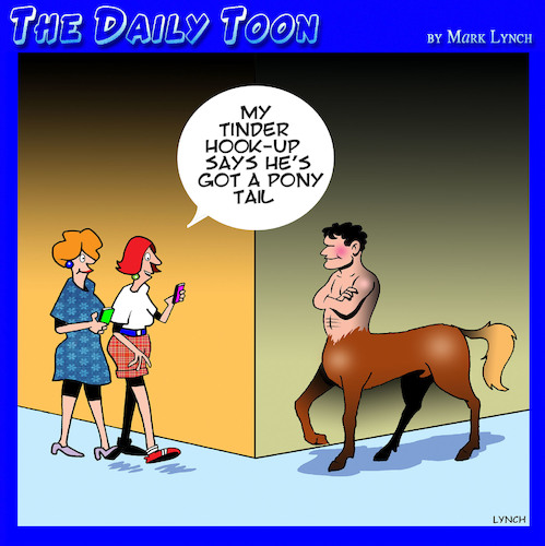 Cartoon: Centaur (medium) by toons tagged pony,tail,centaur,tinder,blind,date,animals,half,horse,man,horses,pony,tail,centaur,tinder,blind,date,animals,half,horse,man,horses