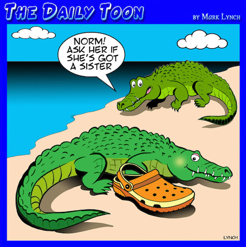 Cartoon: Crocs (medium) by toons tagged crocs,shoes,crocodiles,dating,crocs,shoes,crocodiles,dating