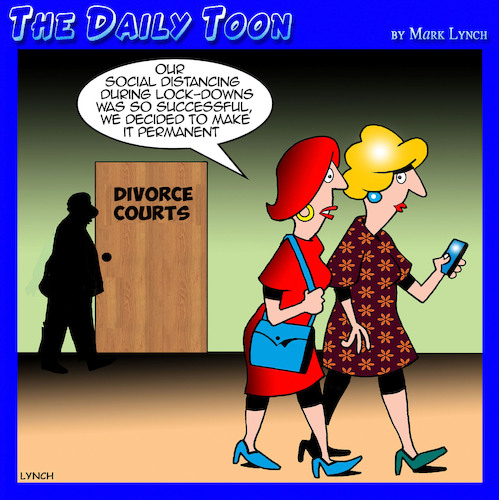 Cartoon: Divorce (medium) by toons tagged social,distancing,covid,divorcee,social,distancing,covid,divorcee