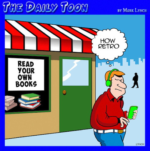 Cartoon: E Books (medium) by toons tagged book,shop,downloaded,books,reading,retro,electronic,book,shop,downloaded,books,reading,retro,electronic