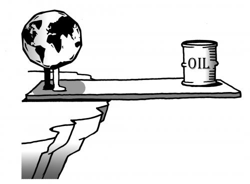 Cartoon: earth vs oil (medium) by toons tagged oil,environment,ecology,greenhouse,gases,pollution,earth,day