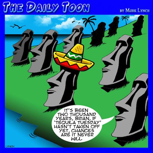 Cartoon: Easter island (medium) by toons tagged easter,island,statues,tequila,easter,island,statues,tequila