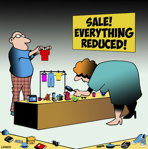 Cartoon: Everything reduced (medium) by toons tagged retail,sales,miniatures,everything,reduced,sale,items,small,things,retail,sales,miniatures,everything,reduced,sale,items,small,things