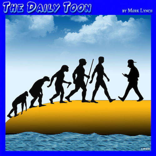 Cartoon: Evolution cartoon (medium) by toons tagged evolution,twitter,smartphones,evolution,twitter,smartphones