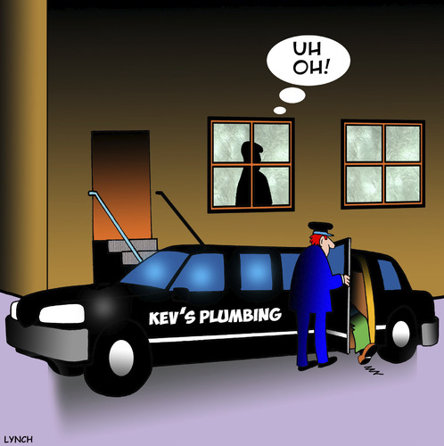 Cartoon: Expensive plumber (medium) by toons tagged plumber,stretch,limo,expensive,driver,tradesman,plumber,stretch,limo,expensive,driver,tradesman